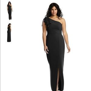 After Six Black Bowed One-Shoulder Trumpet Gown - 6769
style size 4